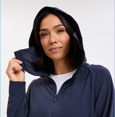 Everlight Long Jacket with breathable, laser-cut face mask