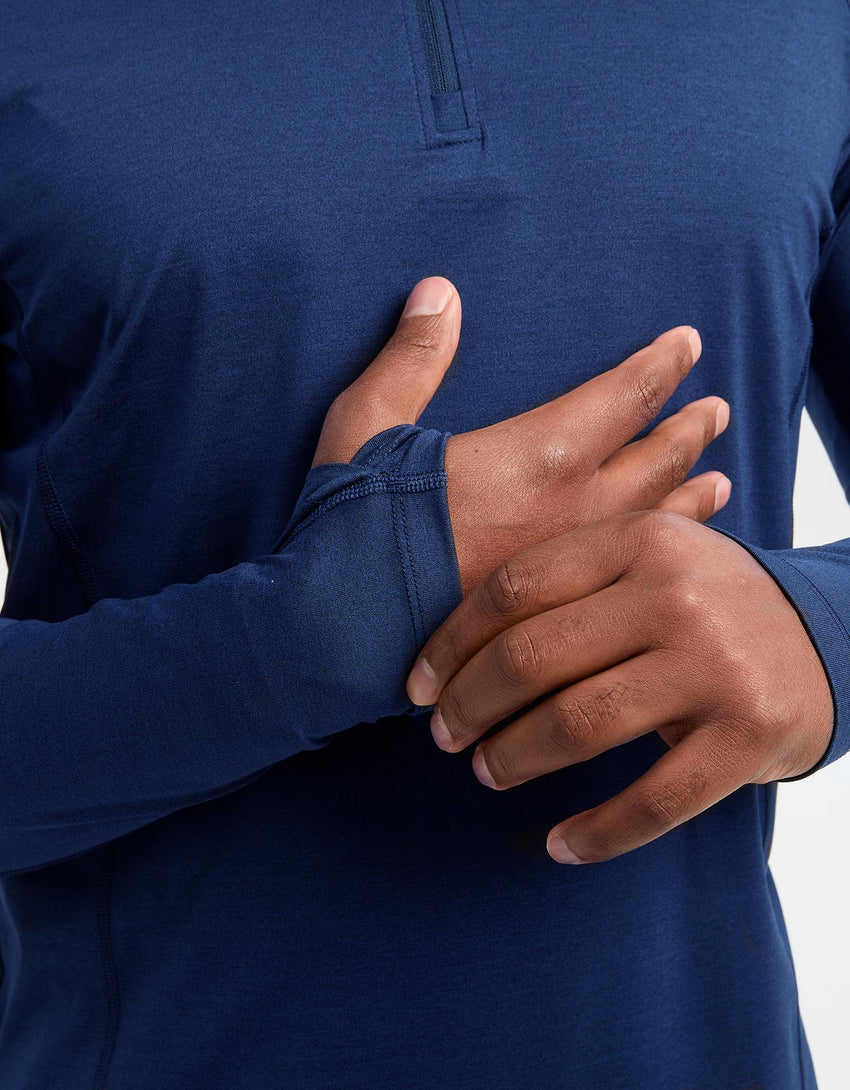 UPF 50+ Men's Sun Protective Long Sleeve Quarter Zip Top | Solbari AU