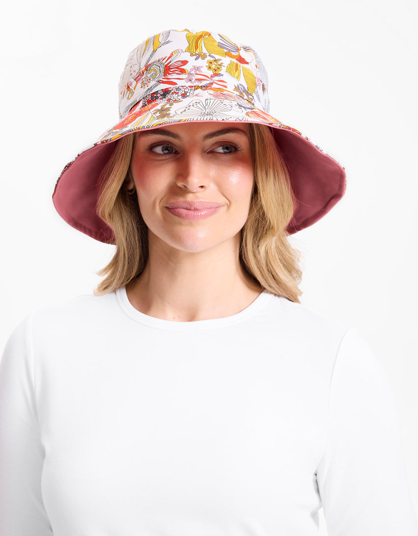 Reversible Wide Brim Printed Hat UPF 50+ | Sun Protective Hat For Women