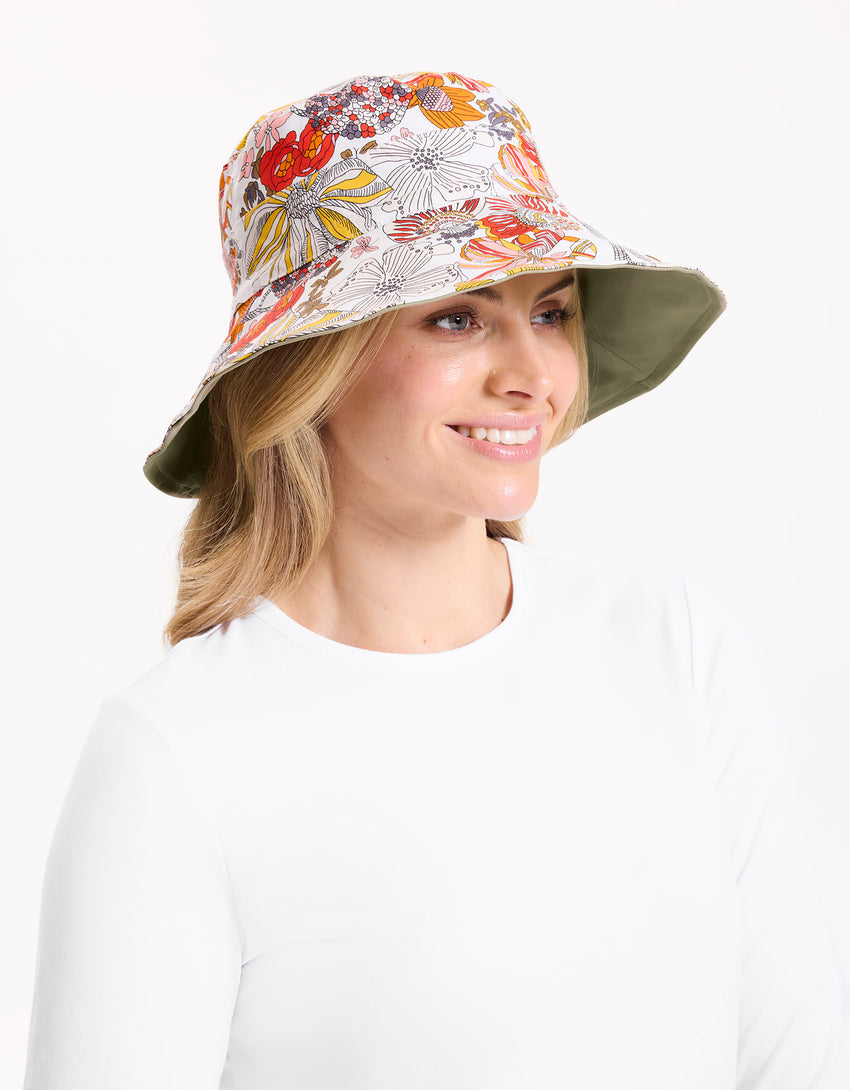 Reversible Wide Brim Printed Hat UPF 50+ | Sun Protective Hat For Women