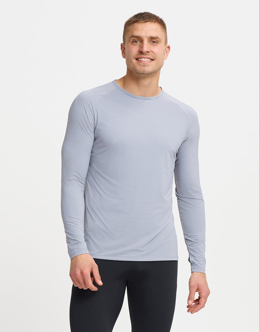 Men's UPF 50+ Long Sleeve Sun Protective Base Layer, Sun Protection Top